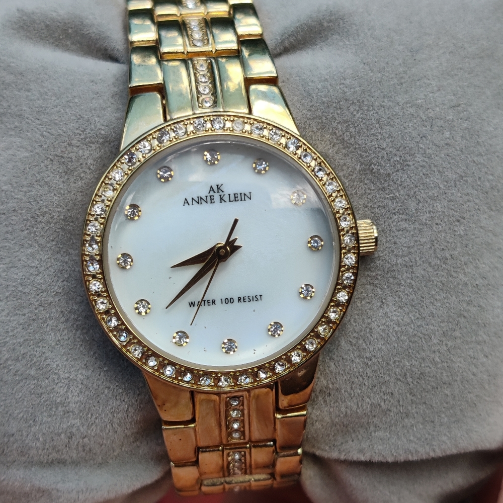 Anne Klein mother of pearl dial watch